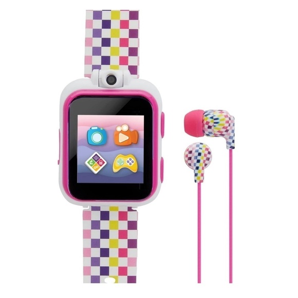 🌈 iTech Junior Girls Earbuds & Smartwatch Set - Rainbow Checker - Picture 6 of 6